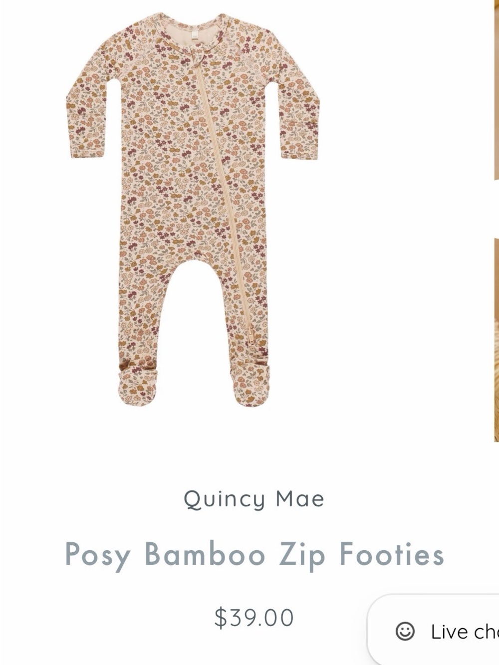 Quincy Mae bamboo floral footed sleeper Sleeper